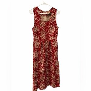 Woolrich Red and Cream Floral Midi Dress